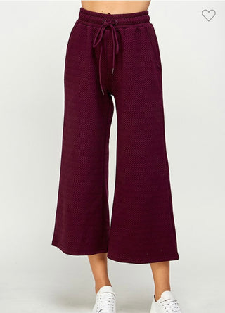 The Tammy Textured Cropped Wide Leg Pants