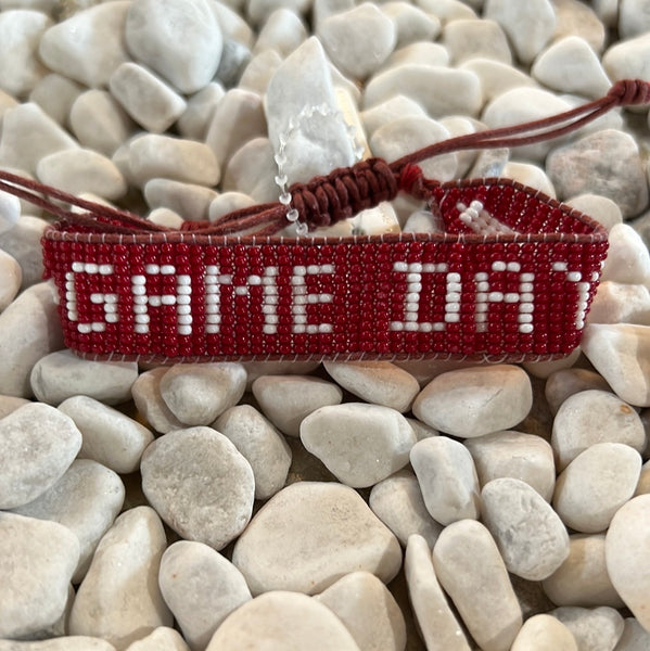 Beaded Game Day Bracelet- Adjustable