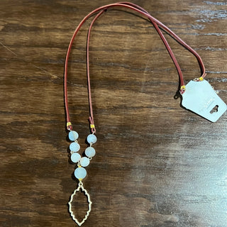Leather Necklace with Natural Stone