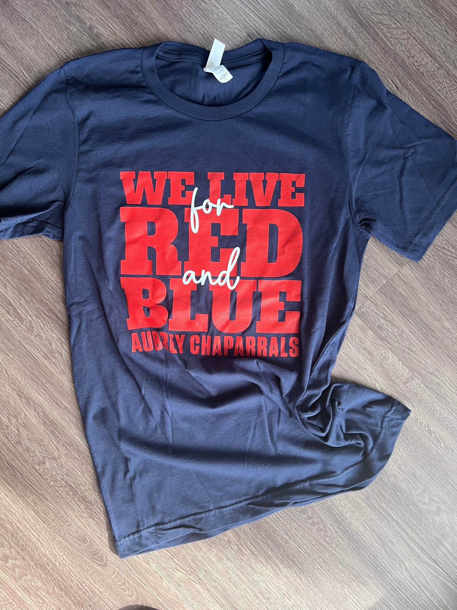We Live for Red and Blue Tee Adult