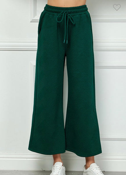 The Tammy Textured Cropped Wide Leg Pants