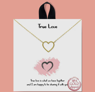 Gold Dipped True Love Heart Necklace