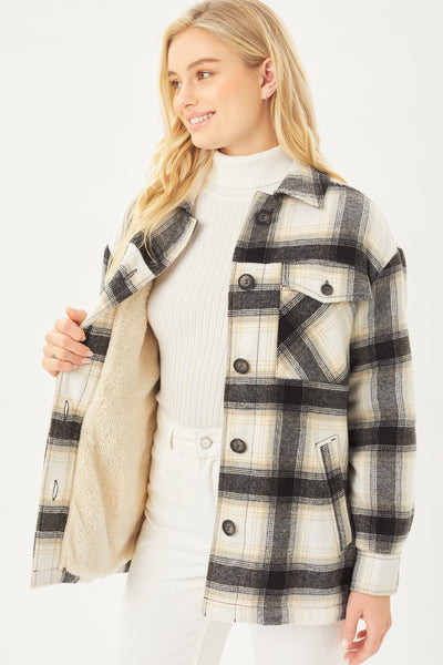 The Carla Plaid Fur Lined Coat