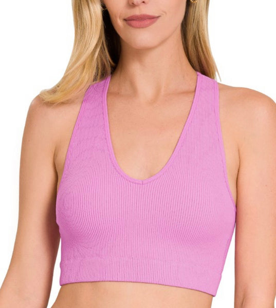 Ribbed Racerback Cropped  Tank