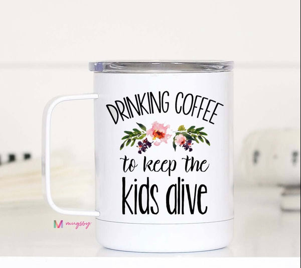 Travel mugs with lids - wine or coffee - assorted sayings